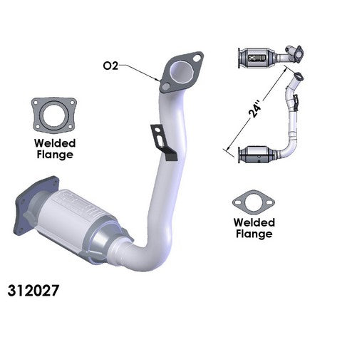 Catalytic Converter and Pipe Assembly OEM Industries 312027