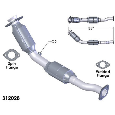 Catalytic Converter and Pipe Assembly OEM Industries 312028