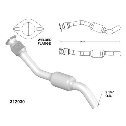 Catalytic Converter and Pipe Assembly OEM Industries 312030