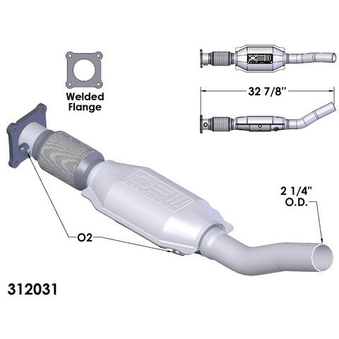 Catalytic Converter and Pipe Assembly OEM Industries 312031