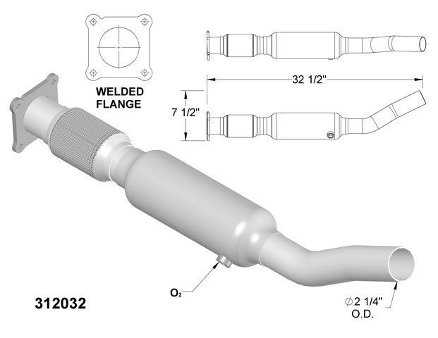 Catalytic Converter and Pipe Assembly OEM Industries 312032