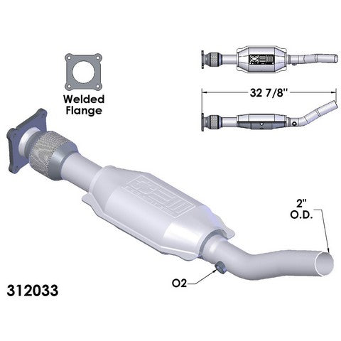 Catalytic Converter and Pipe Assembly OEM Industries 312033