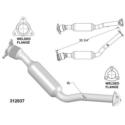 Catalytic Converter and Pipe Assembly OEM Industries 312037