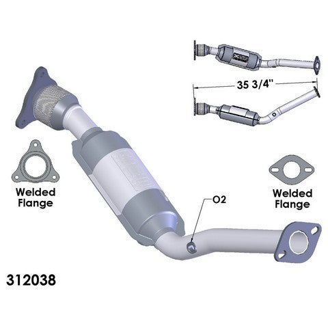 Catalytic Converter and Pipe Assembly OEM Industries 312038