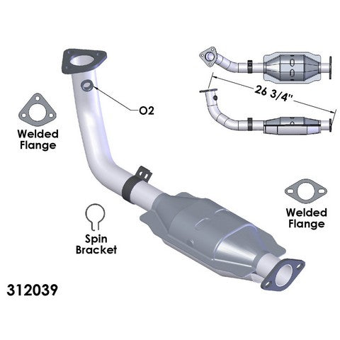 Catalytic Converter and Pipe Assembly OEM Industries 312039