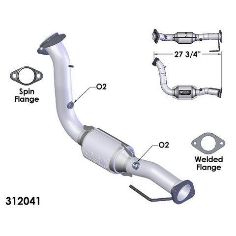 Catalytic Converter and Pipe Assembly OEM Industries 312041