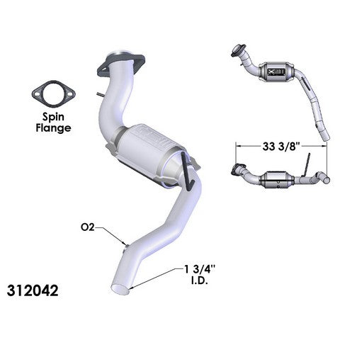 Catalytic Converter and Pipe Assembly OEM Industries 312042
