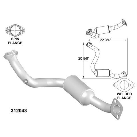 Catalytic Converter and Pipe Assembly OEM Industries 312043