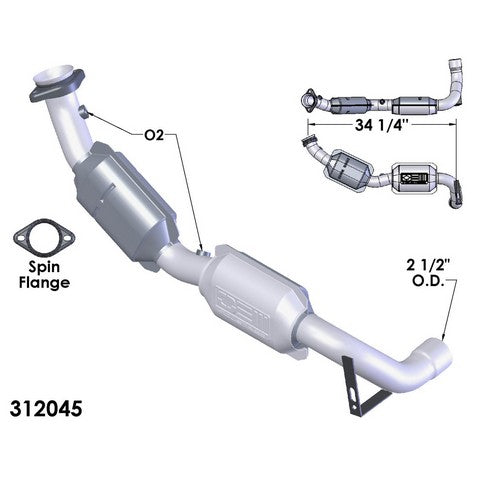 Catalytic Converter and Pipe Assembly OEM Industries 312045