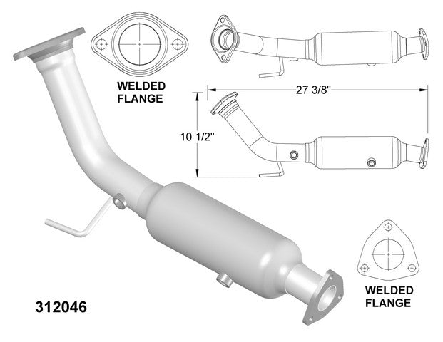 Catalytic Converter and Pipe Assembly OEM Industries 312046