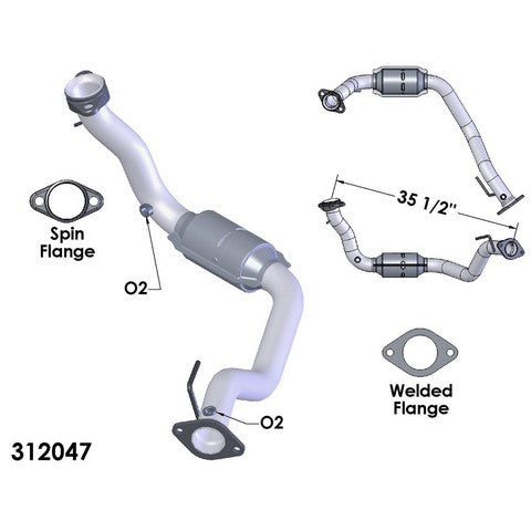 Catalytic Converter and Pipe Assembly OEM Industries 312047