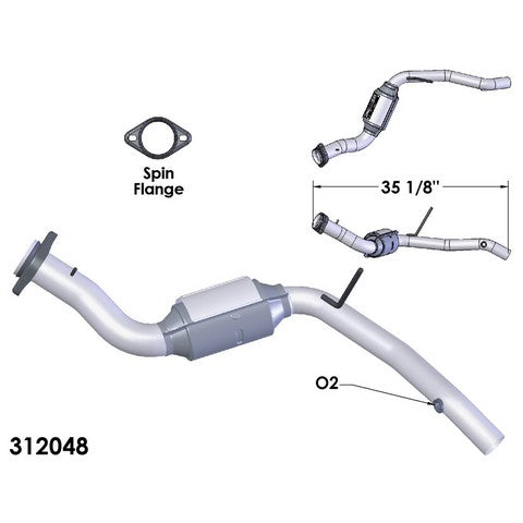 Catalytic Converter and Pipe Assembly OEM Industries 312048