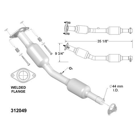 Catalytic Converter and Pipe Assembly OEM Industries 312049