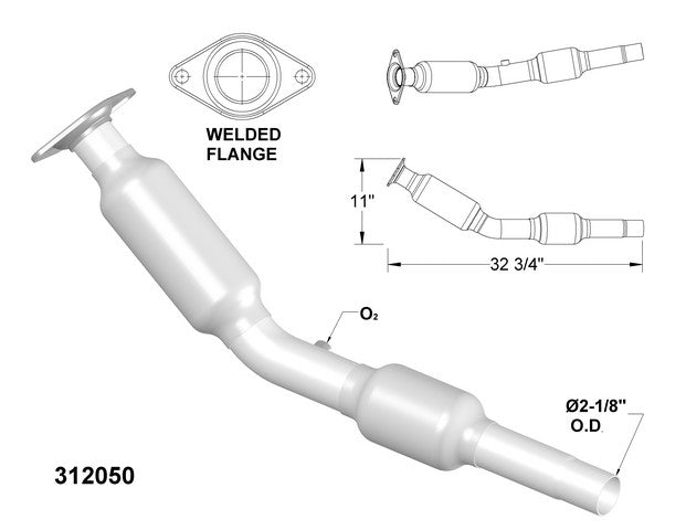 Catalytic Converter and Pipe Assembly OEM Industries 312050