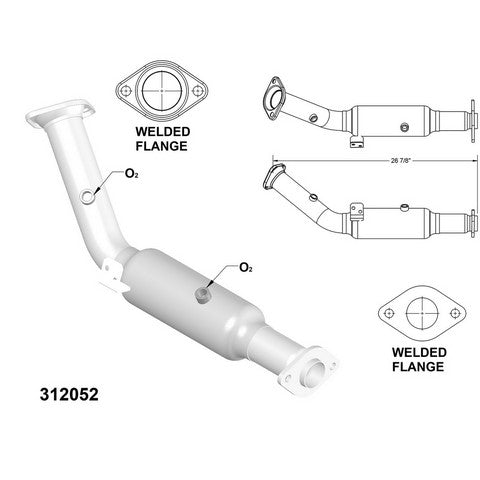 Catalytic Converter and Pipe Assembly OEM Industries 312052