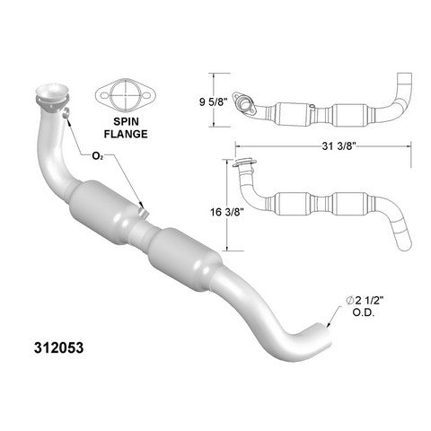 Catalytic Converter and Pipe Assembly OEM Industries 312053