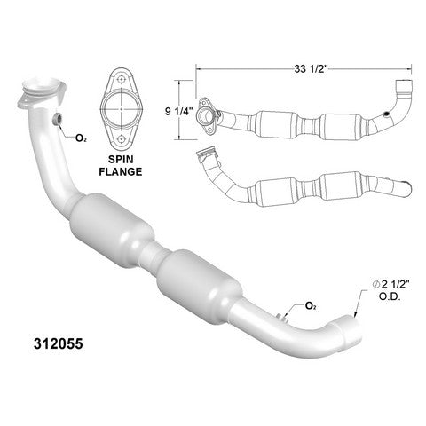 Catalytic Converter and Pipe Assembly OEM Industries 312055