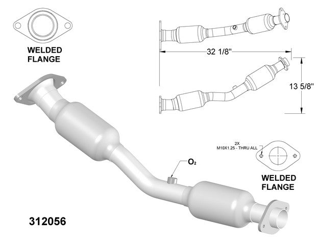 Catalytic Converter and Pipe Assembly OEM Industries 312056