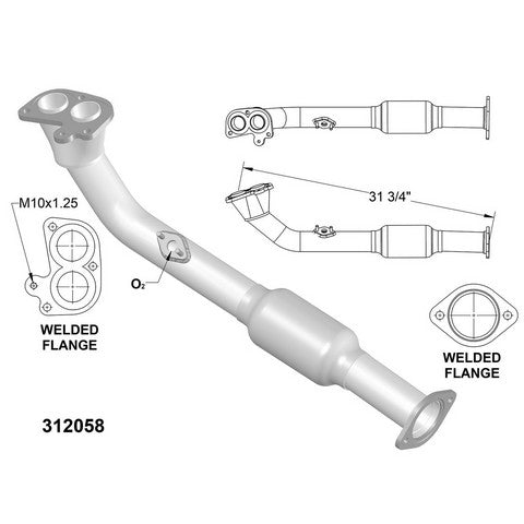Catalytic Converter and Pipe Assembly OEM Industries 312058
