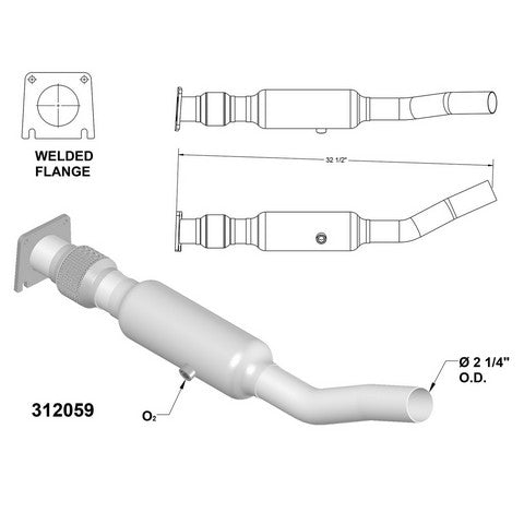 Catalytic Converter and Pipe Assembly OEM Industries 312059