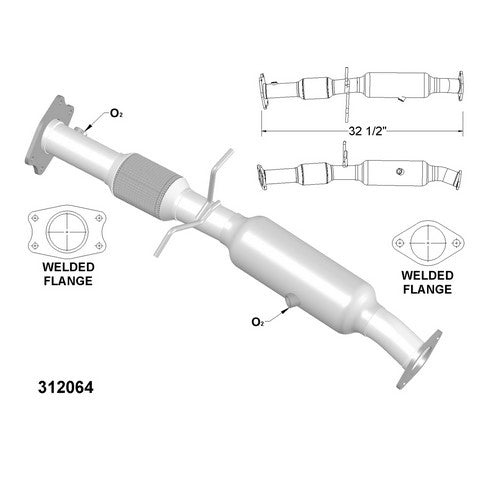 Catalytic Converter and Pipe Assembly OEM Industries 312064
