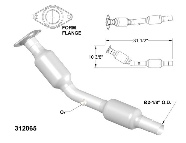 Catalytic Converter and Pipe Assembly OEM Industries 312065
