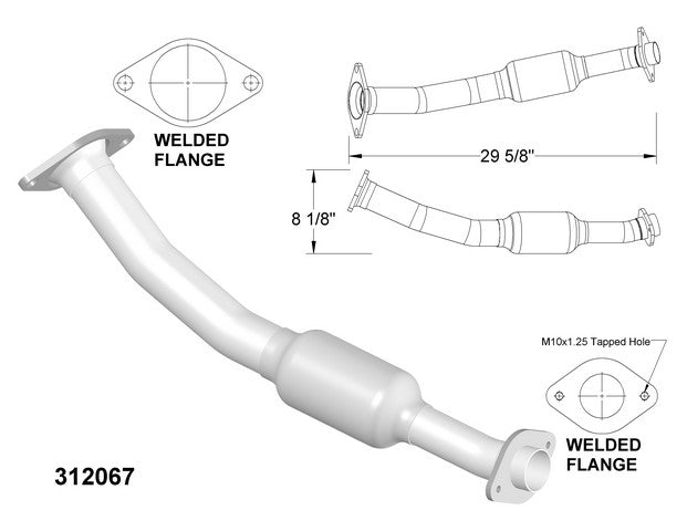Catalytic Converter and Pipe Assembly OEM Industries 312067
