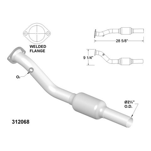 Catalytic Converter and Pipe Assembly OEM Industries 312068