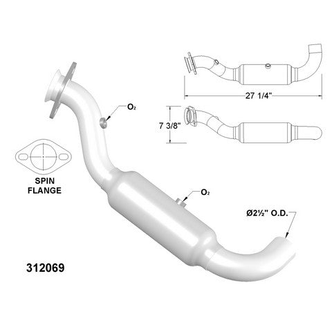 Catalytic Converter and Pipe Assembly OEM Industries 312069