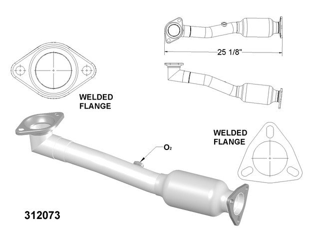 Catalytic Converter and Pipe Assembly OEM Industries 312073