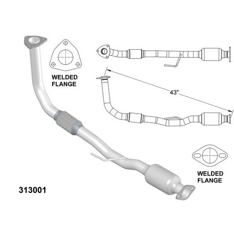 Catalytic Converter and Pipe Assembly OEM Industries 313001