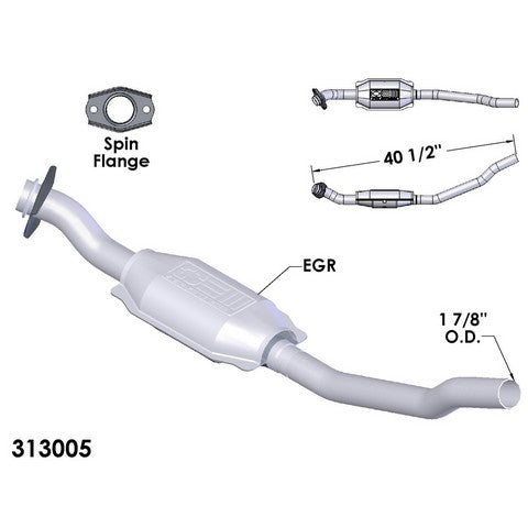 Catalytic Converter and Pipe Assembly OEM Industries 313005