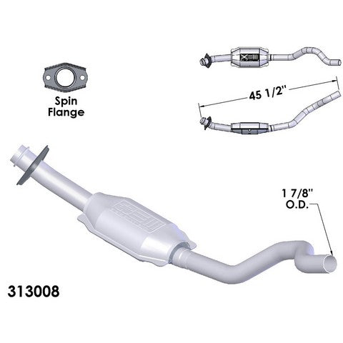 Catalytic Converter and Pipe Assembly OEM Industries 313008