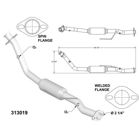 Catalytic Converter and Pipe Assembly OEM Industries 313019