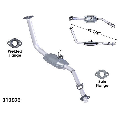Catalytic Converter and Pipe Assembly OEM Industries 313020