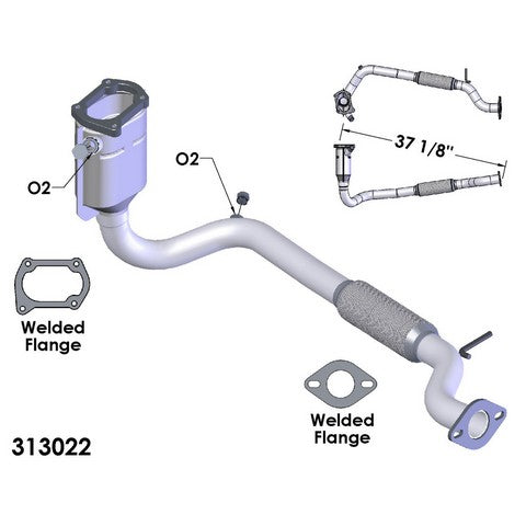 Catalytic Converter and Pipe Assembly OEM Industries 313022