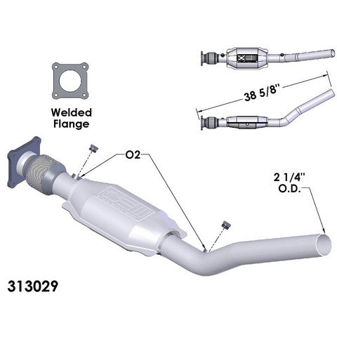 Catalytic Converter and Pipe Assembly OEM Industries 313029