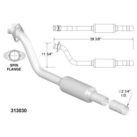 Catalytic Converter and Pipe Assembly OEM Industries 313030