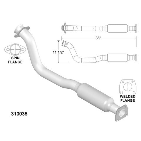 Catalytic Converter and Pipe Assembly OEM Industries 313035