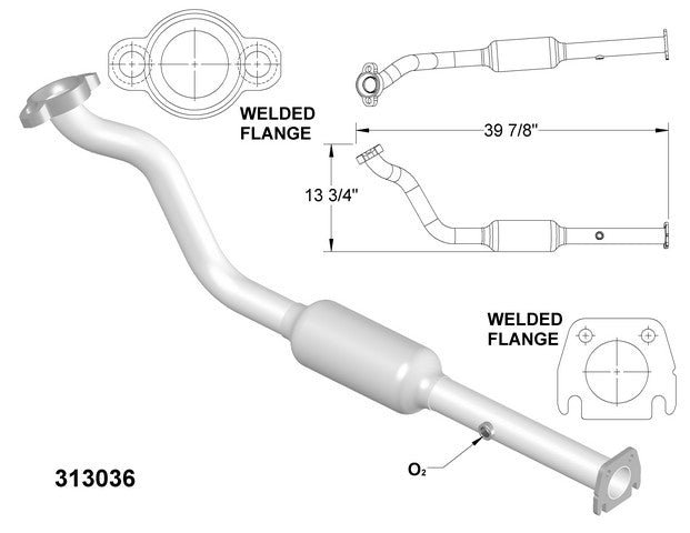 Catalytic Converter and Pipe Assembly OEM Industries 313036