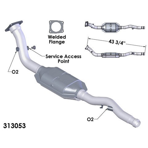 Catalytic Converter and Pipe Assembly OEM Industries 313053