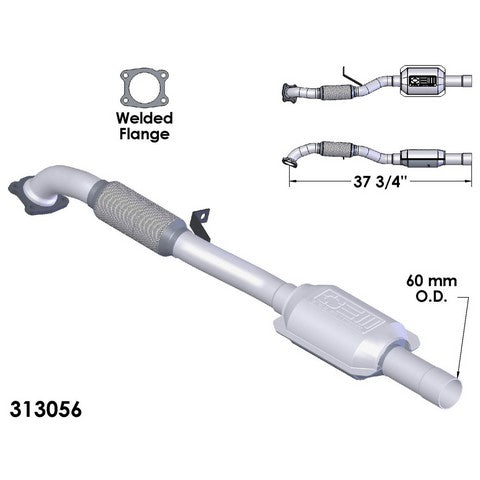 Catalytic Converter and Pipe Assembly OEM Industries 313056
