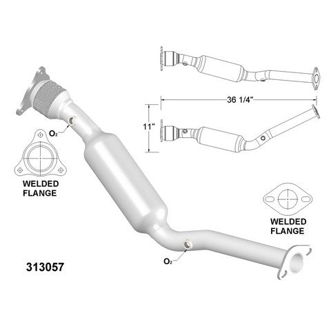 Catalytic Converter and Pipe Assembly OEM Industries 313057