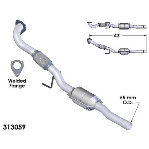 Catalytic Converter and Pipe Assembly OEM Industries 313059