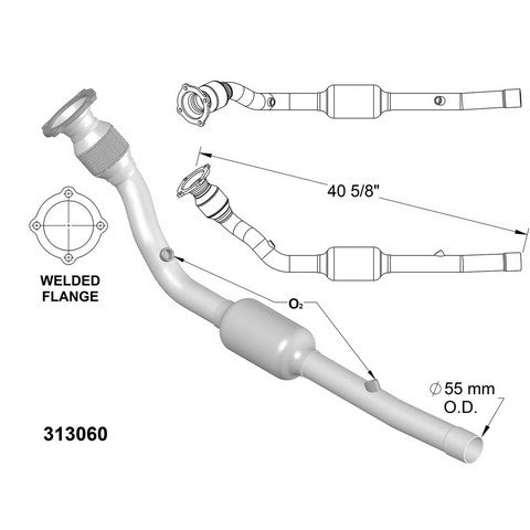 Catalytic Converter and Pipe Assembly OEM Industries 313060