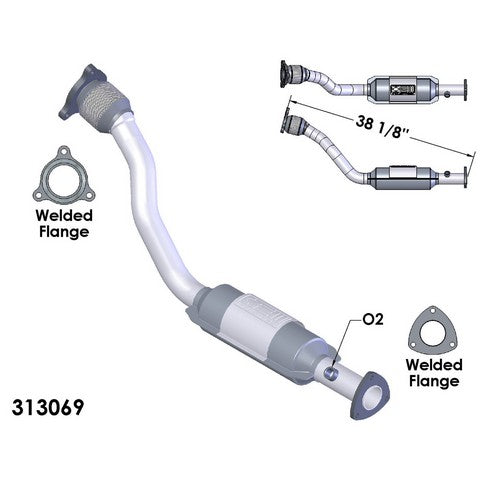 Catalytic Converter and Pipe Assembly OEM Industries 313069