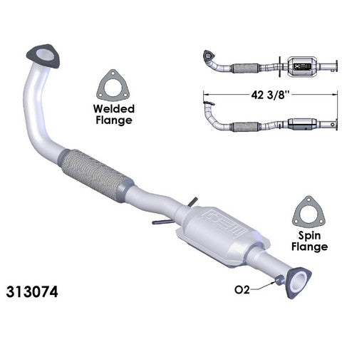 Catalytic Converter and Pipe Assembly OEM Industries 313074