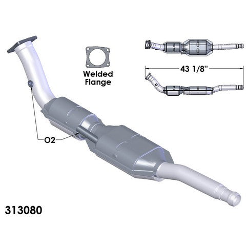 Catalytic Converter and Pipe Assembly OEM Industries 313080