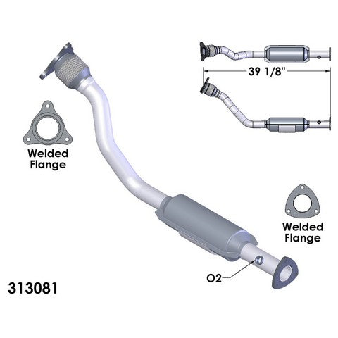 Catalytic Converter and Pipe Assembly OEM Industries 313081