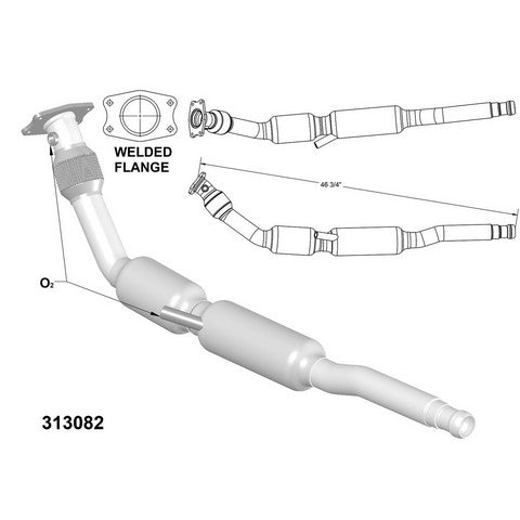 Catalytic Converter and Pipe Assembly OEM Industries 313082